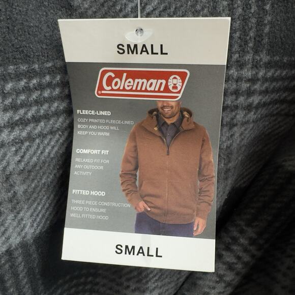 Coleman Men's Fleece Lined Full Zip Hoodie Shale Grey Heather Size Small - Picture 9 of 11
